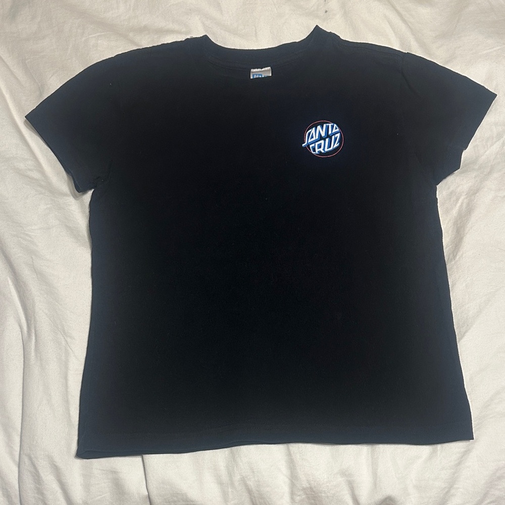 Santa Cruz Skateboards Black Tee with Blue Emblem
